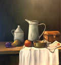 Stilleven met witte kan.