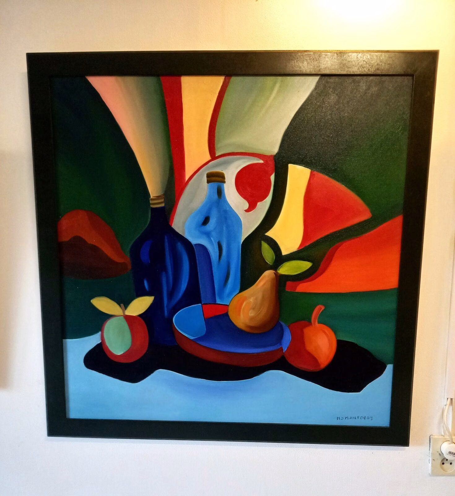 Modern figuratief stilleven met flessen. - Image 2