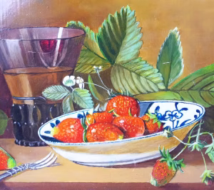 Stilleven met aardbeien