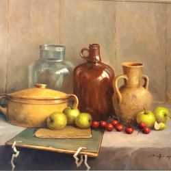 Klassiek stilleven schilderij Rinus manschot galleryartvision