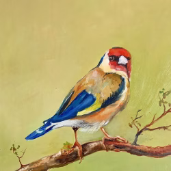 ''Het puttertje'' schilderij Galleryartvision Rinus Manschot