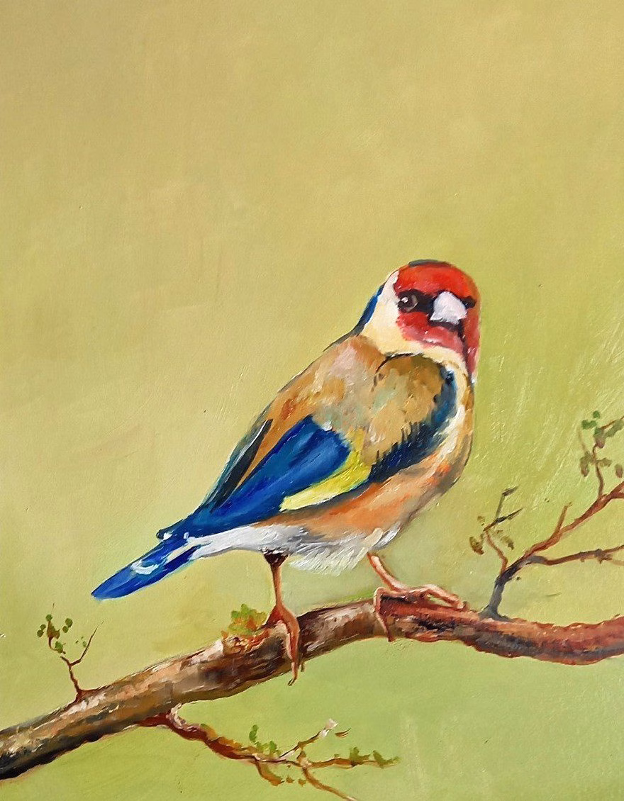 ''Het puttertje'' schilderij Galleryartvision Rinus Manschot