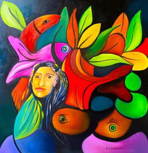 Modern figuratief met portret