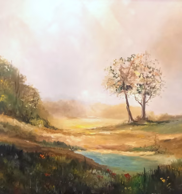 Landschapsschilderij met bomen uit de collectie van Gallery Art Vision